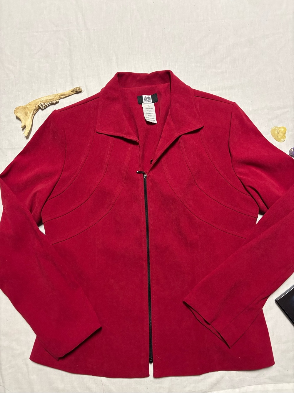 Studio 1940 Faux Suede Red Jacket
